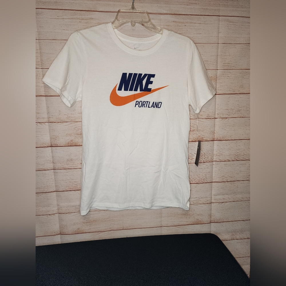 Nike Women's White Tee with Vibrant Logo